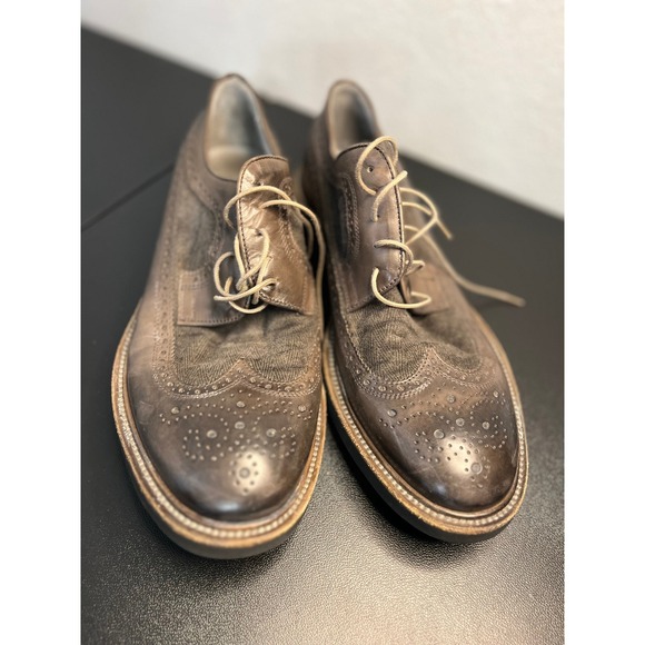 Jennifer Tattanelli Mens Brown Wingtip Brogue Oxford Shoes‎ Leather Suede Italy main image 14